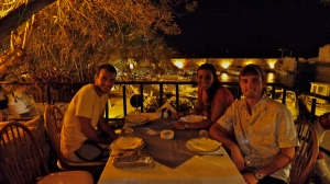 Omar, me and Charles out for dinner at Pepe's in Jbail (Photo by Ozge)