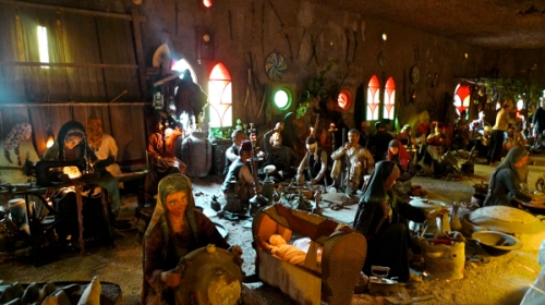 First thing you see upon entering Castle Moussa - A wax representation of traditional Lebanese daily life